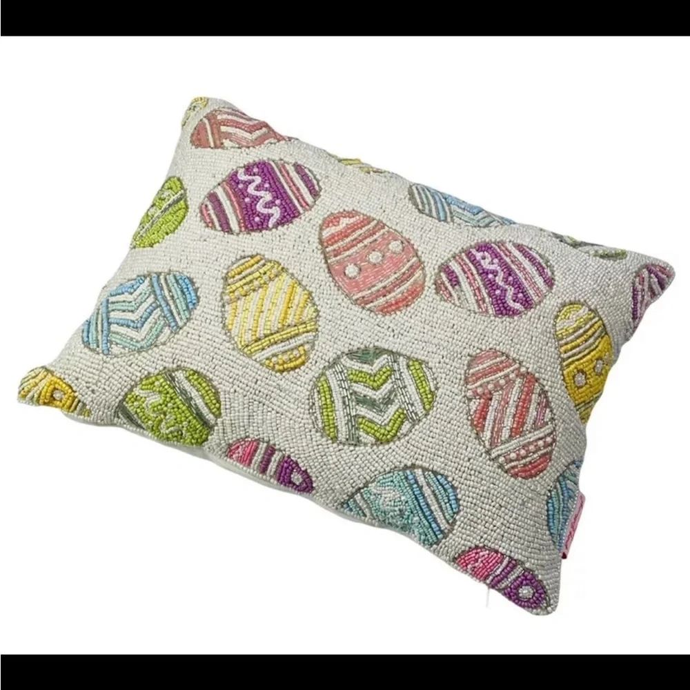NWT set of 2- beaded Easter/Spring pillows.
